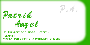patrik amzel business card